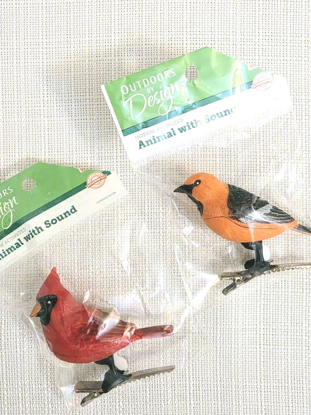Singing Birds Clip On Motion Activated Baltimore Oriole Cardinal Plant Tree